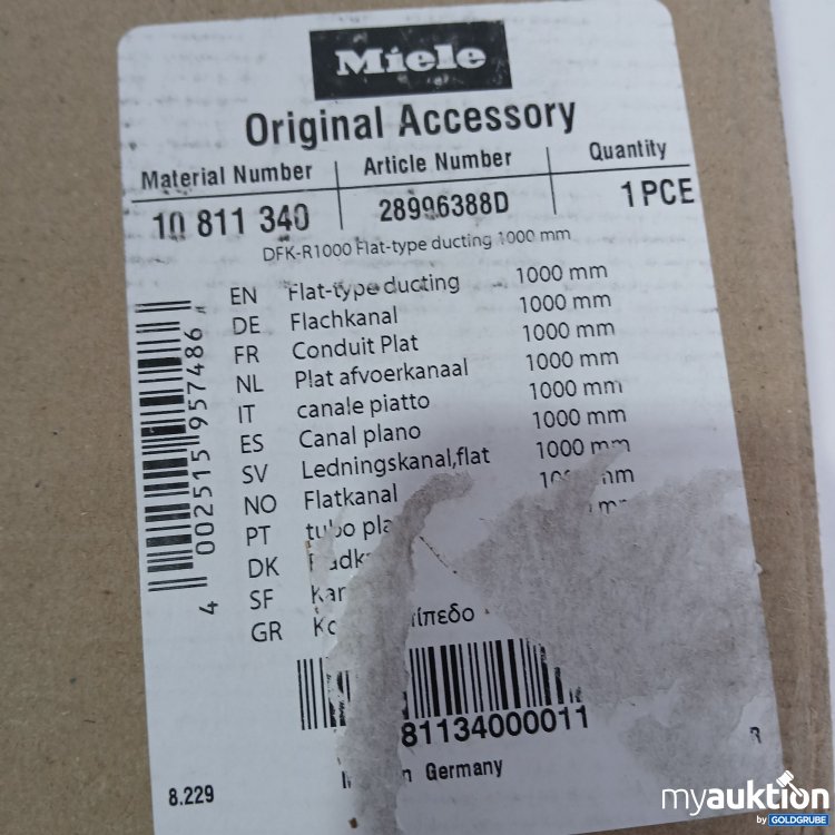 Artikel Nr. 800477: Miele Original Accessory  Flachkanal 28996388D