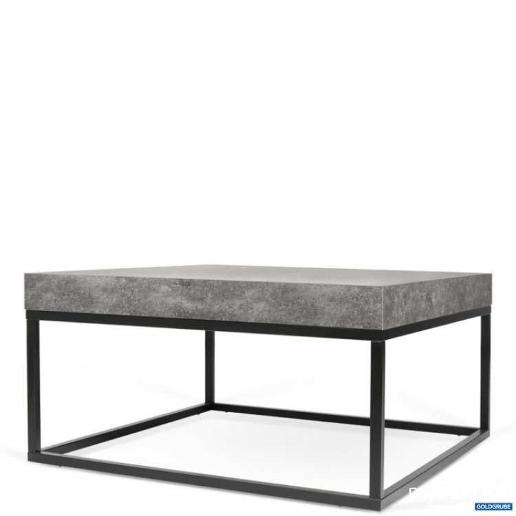 Artikel Nr. 381495: quadratischer Couchtisch Tischplatte in Beton-Optik Füße aus Metall schwarz