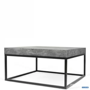 Artikel Nr. 381495: quadratischer Couchtisch Tischplatte in Beton-Optik Füße aus Metall schwarz