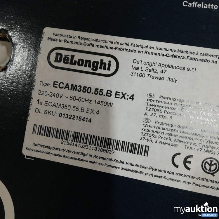 Artikel Nr. 757499: DeLonghi Dinamica Kaffeemaschine ECAM450. 55.B