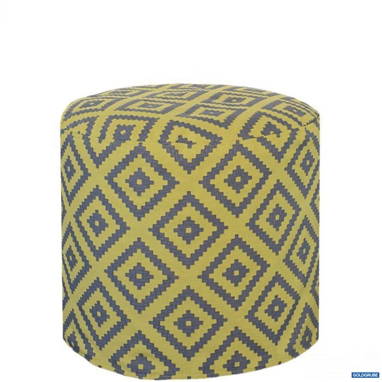 Artikel Nr. 381501: hellgrüner Pouf mit appliziertem geometrischen Muster