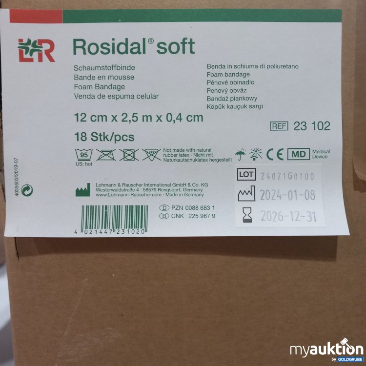 Artikel Nr. 768501: Rosidal soft Schaumstoffbinden 12x2,5x0,4cm 