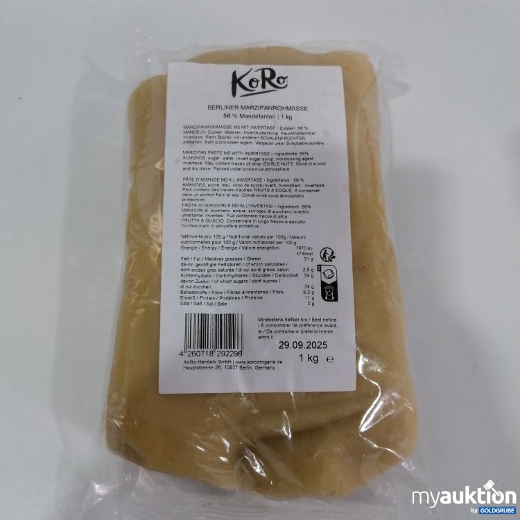 Artikel Nr. 783501: KoRo Berliner Marzipanrohmasse 1kg 