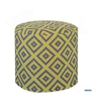 Artikel Nr. 381501: hellgrüner Pouf mit appliziertem geometrischen Muster