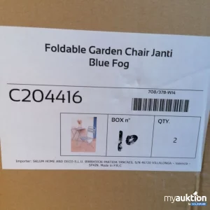 Auktion Sklum  Foldable Garden Chair Janti Blue Fog 