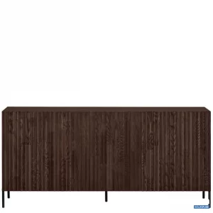 Auktion modernes Sideboard mit drei strukturierten Türen, dunkelbraun