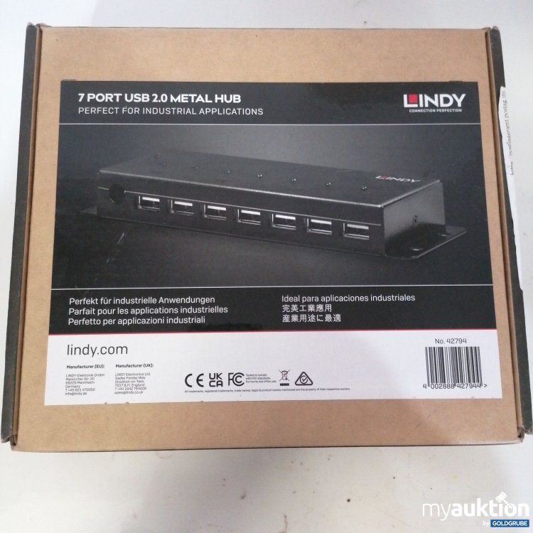 Artikel Nr. 761552: Lindy 7 Port USB 2.0 Metal Hub