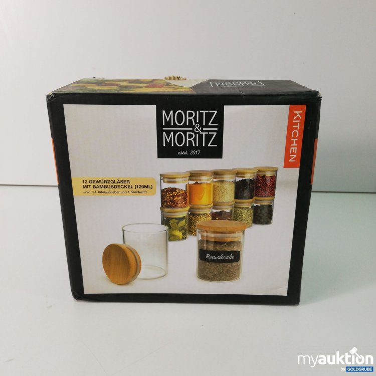 Artikel Nr. 791556: Moritz&Moritz 10 Gewürzgläser mit Bambusdeckel 120ml