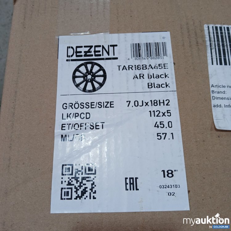 Artikel Nr. 428558: Dezent Felge 7,0Jx18H2 LK 112x5 ET45 18"