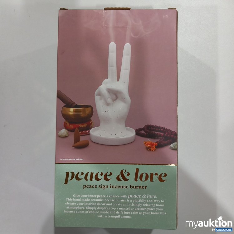 Artikel Nr. 380560: Peace&Love Räucherkegelhalter handform