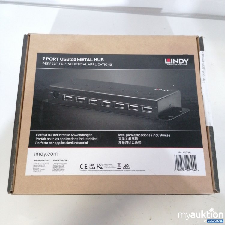 Artikel Nr. 761562: Lindy 7 Port USB 2.0 Metal Hub