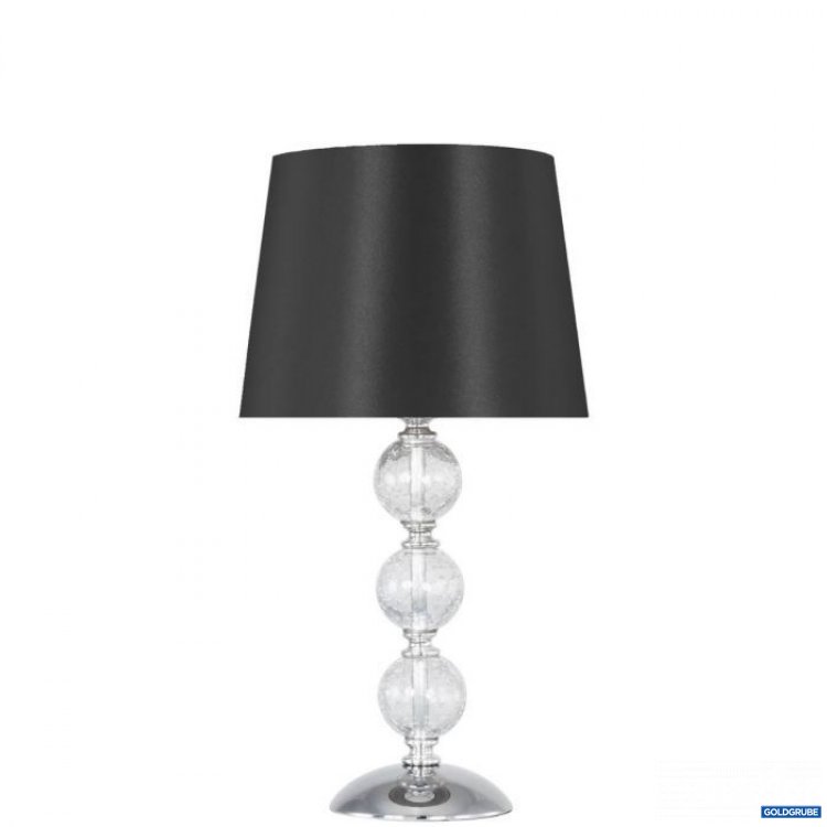 Artikel Nr. 381585: elegante kleine Tischlampe mit drei Glaskugeln Lampenschirm schwarz