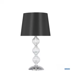 Artikel Nr. 381585: elegante kleine Tischlampe mit drei Glaskugeln Lampenschirm schwarz