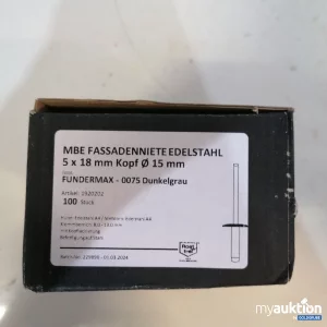 Auktion Mbe Fassedenniete Edelstahl 5x18mm Kopf 15mm