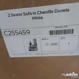 Auktion Sklum 2 Sitzer Sofa in Chenille Dariele weiss