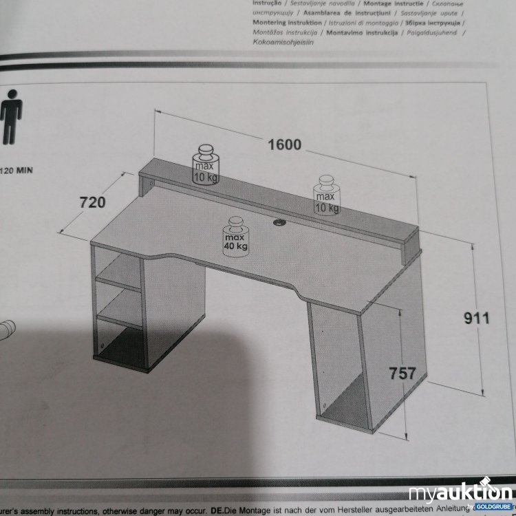 Artikel Nr. 758601: Forte Schreibtisch TTEB211B3