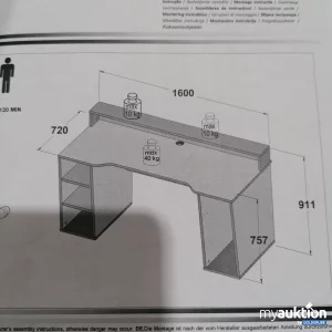 Auktion Forte Schreibtisch TTEB211B3