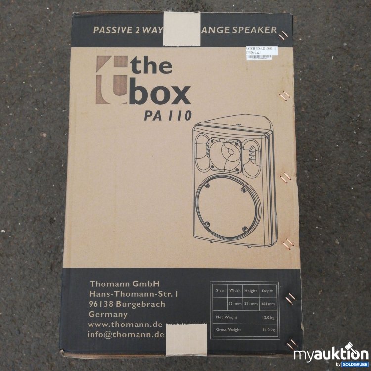 Artikel Nr. 739602: The Box PA 110 Passive 2 Way Full Range Speaker