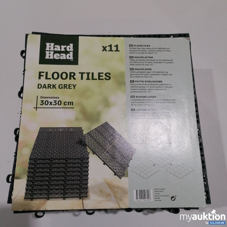 Artikel Nr. 758612: Hard Heaf Floor Tiles Dark Grey 11stk