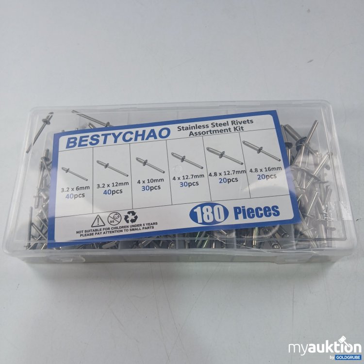 Artikel Nr. 803621: Bestychao Stainless Steel Rivets Assortment Kit 180 Pieces 