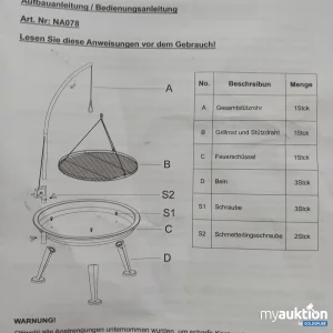 Artikel Nr. 781647: Nativ Garten Schwenkgrill mit Feuerschale NA078