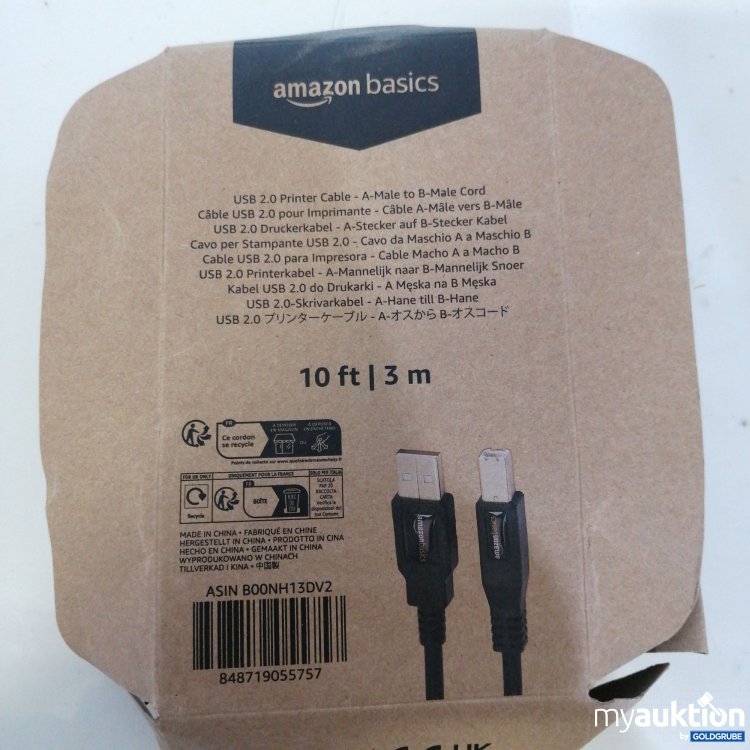 Artikel Nr. 773653: Amazonbasic USB 2.0 Druckerkabel 3m