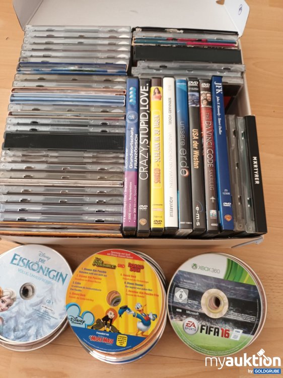 Artikel Nr. 390661: Karton gemischt mit Dvds, CDs und Lose Cds/DVDs 