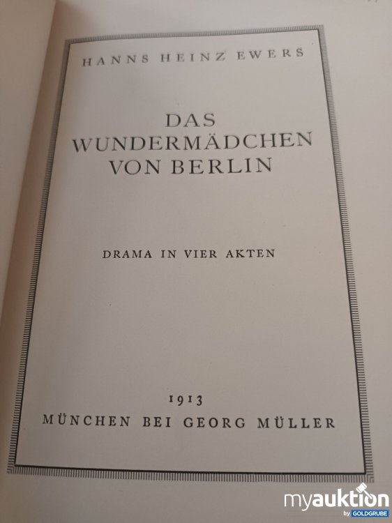 Artikel Nr. 347663: Von 1913, Das Wundermädchen von Berlin 