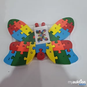 Artikel Nr. 793675: Echtholz Tierpuzzle Schmetterling mit Alphabet & Zahlen 