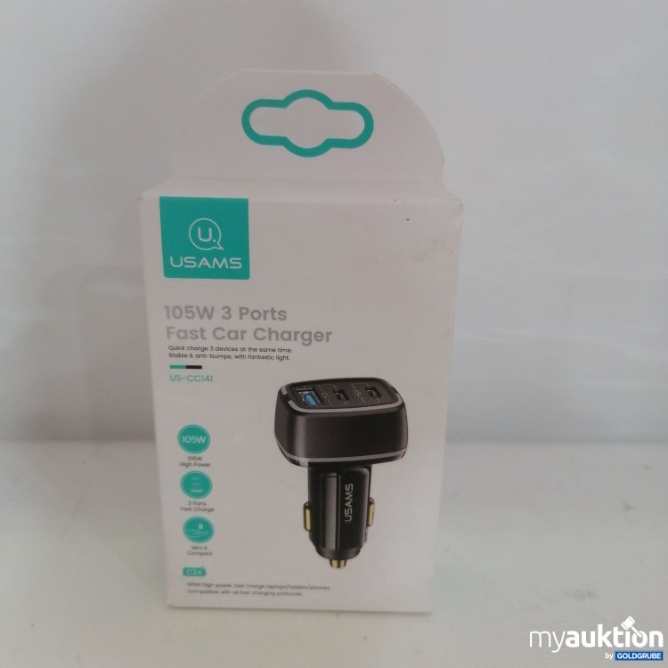 Artikel Nr. 751677: Usams 105W 3 Ports Fast Car Charger 