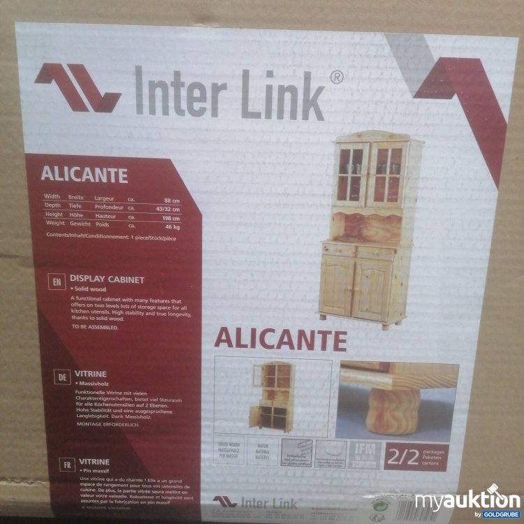 Artikel Nr. 511681: Inter Link Vitrine Massivholz 