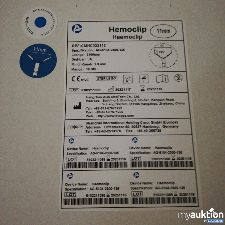 Artikel Nr. 513694: Hemoclip AG-5104-2300-135 2300mm 10 Stk