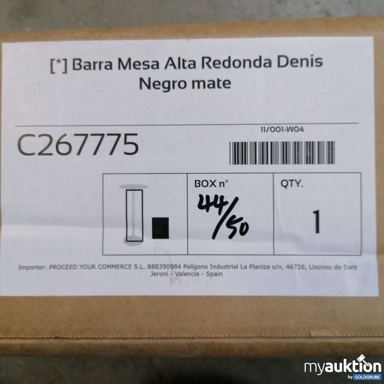 Artikel Nr. 722701: Barra Mesa Alta Redonda Denis Negro mate 