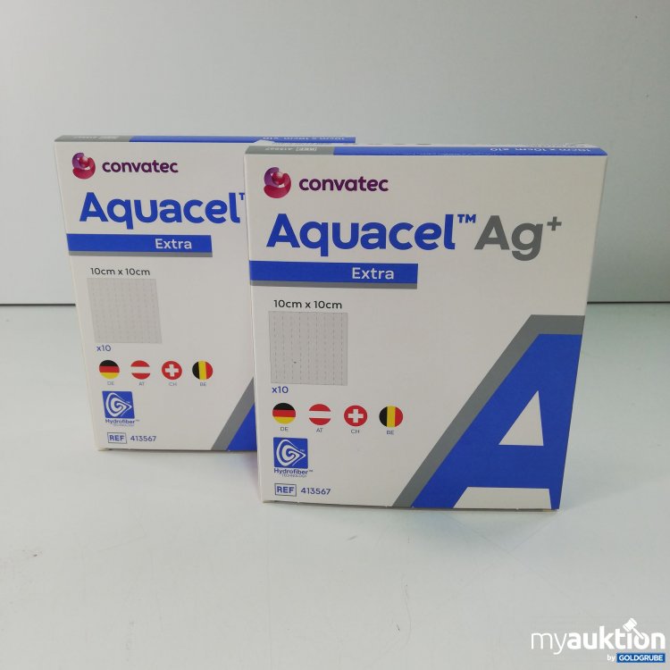 Artikel Nr. 792704: Convatec Aquacel Ag Verbesserte Hydrofiber Wundauflage mit Silber und Verstärkungsfasern 2*10 Stück x10x10cm