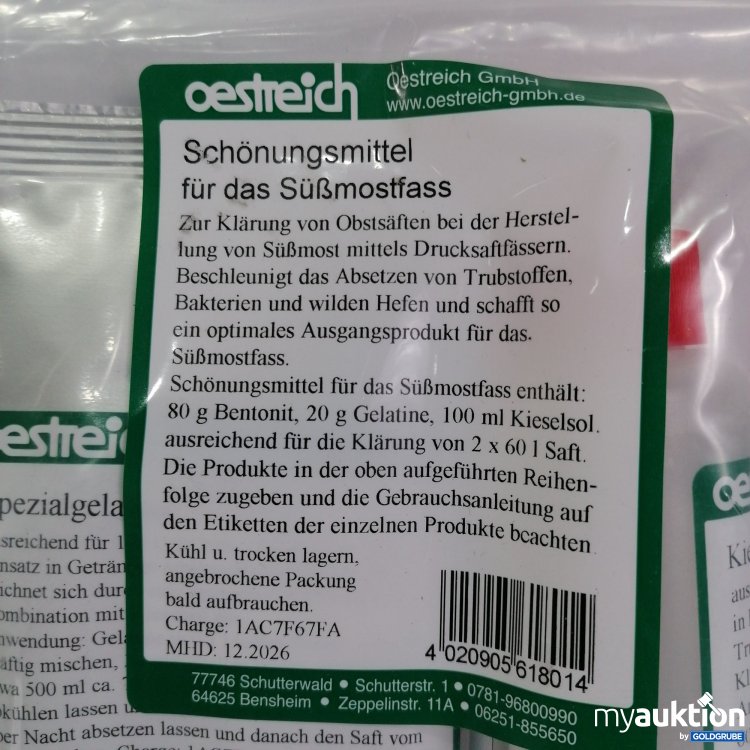 Artikel Nr. 795704: Oestreich Schönungsmittel für das Süßmostfast