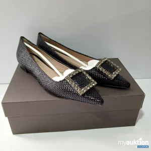 Auktion Bellas Vienna Amaia Raffia Nero Spitzer Loafer