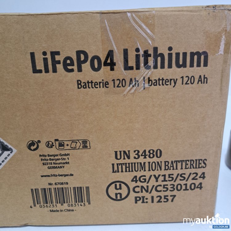 Artikel Nr. 793709: Berger LiFePo4 Lithium Batterie 120Ah 