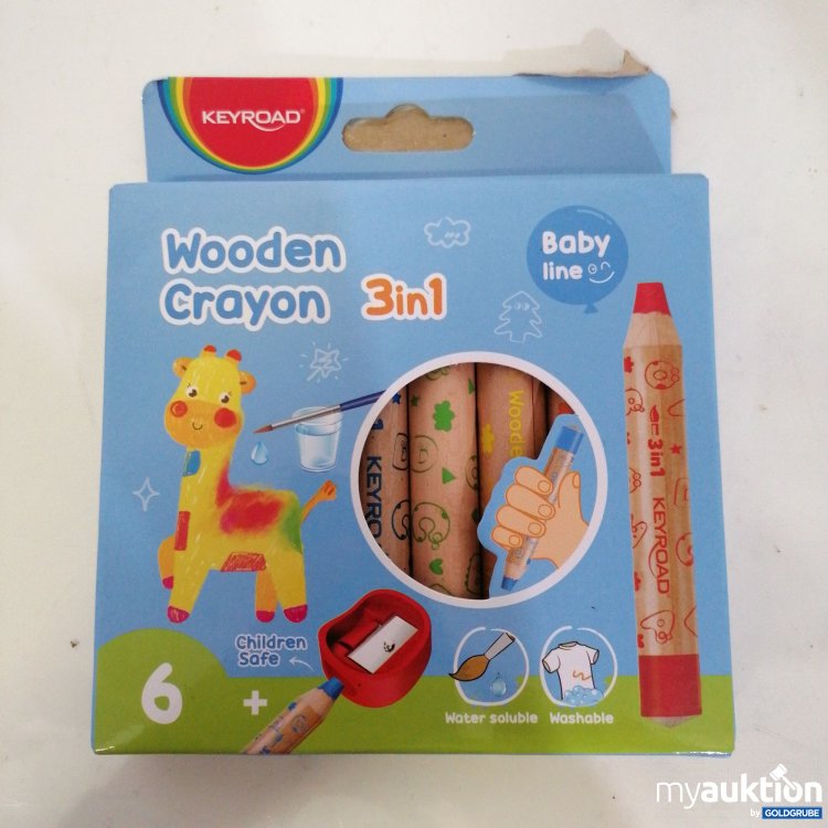 Artikel Nr. 747721: Keyroad Wooden Crayon 3in1 6stk