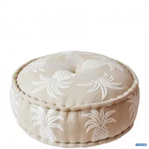 Artikel Nr. 382722: Skip to the beginning of the images gallery beiger Pouf mit weißen Ananas Stickereien