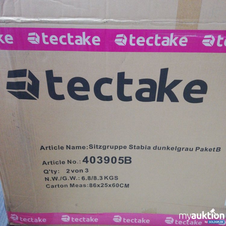 Artikel Nr. 789789: Tectake Sitzgruppe Stabia Dunkelgrau PaketB 403905B