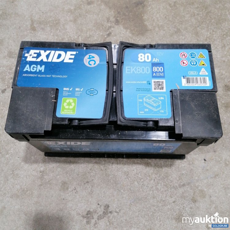 Artikel Nr. 783800: Exide AGM EK800 12V 80Ah Battery 