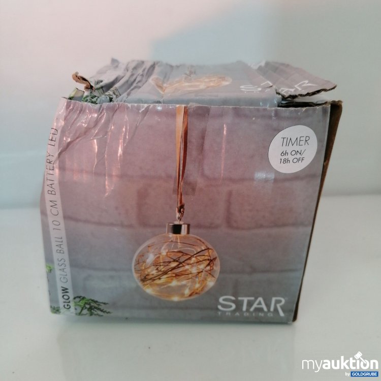 Artikel Nr. 732803: Star Rranding Glass Ball 10cm mit Battery 