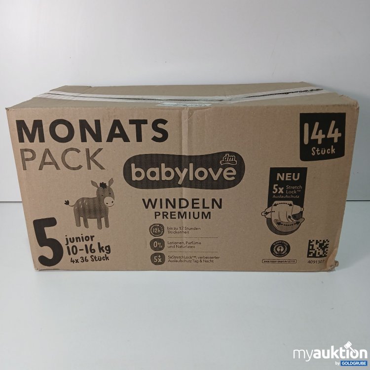 Artikel Nr. 799804: Babylove Windeln Premium 5(10-16kg) 144 Stück 