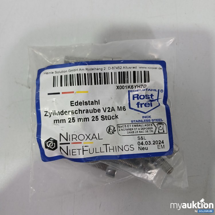 Artikel Nr. 812804 Artikel Nr. 812804: Edelstahl Zylinderschraube V2A M6 25mm 25stk