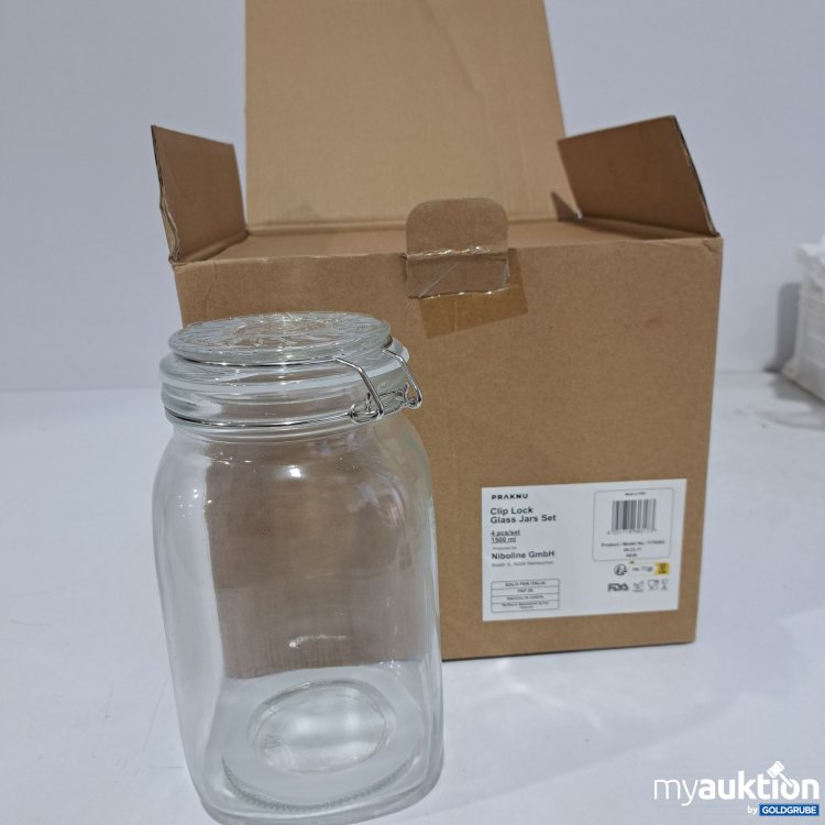 Artikel Nr. 791811: Praknu Clip Lock Glass Jars Set 4x1500ml