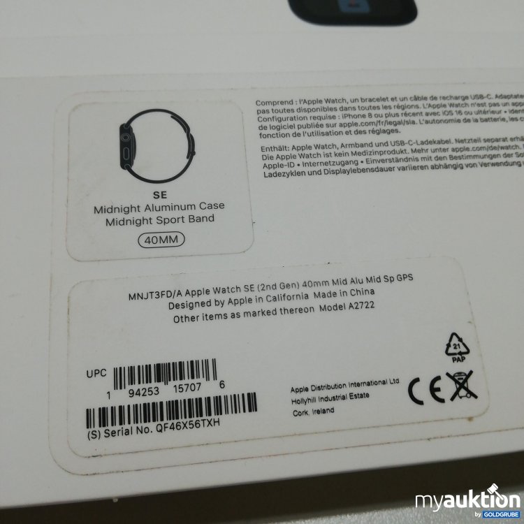 Artikel Nr. 759814: Apple Watch SE 2 Generation 40mm