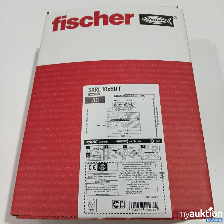 Artikel Nr. 394823: Fischer Langschaftdübel SXRL 10x80 T inkl. Schraube