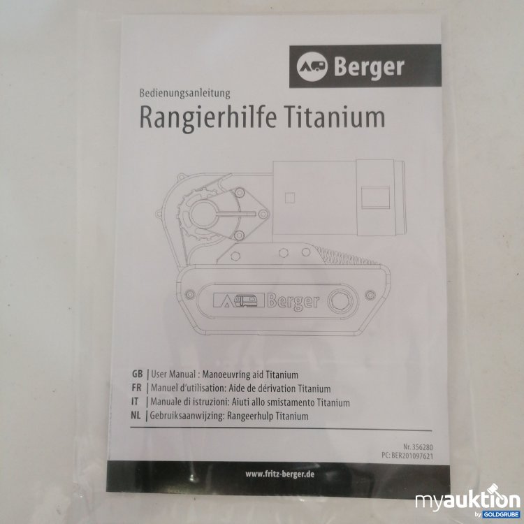 Artikel Nr. 747823: Berger Rangierhilfe Titanium 2.0 EG400 Model 