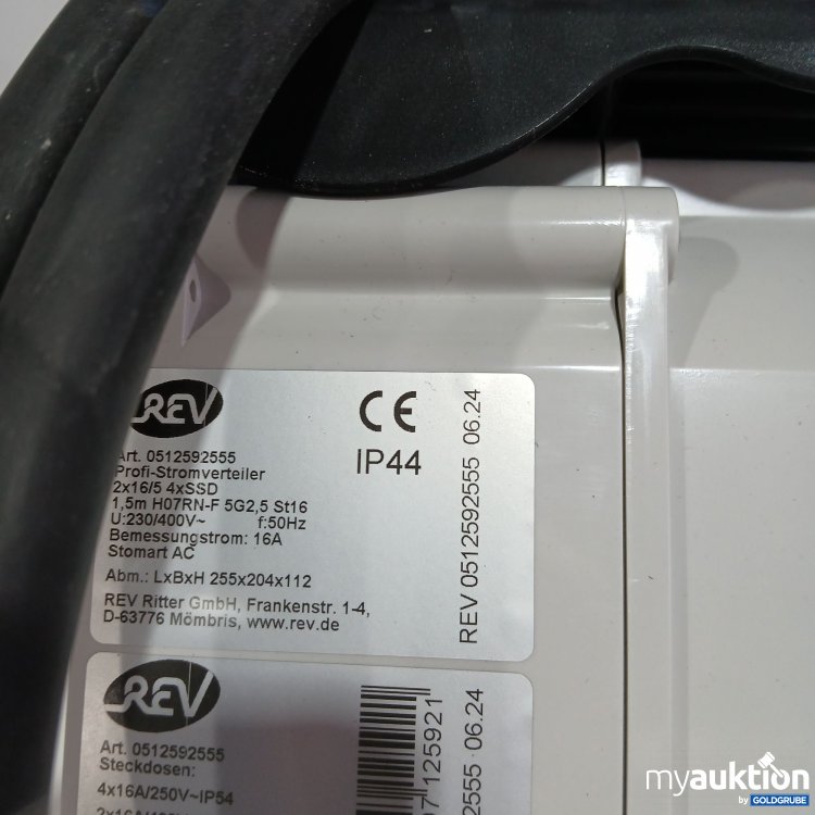 Artikel Nr. 436831 Artikel Nr. 436831: REV Profi Stromverteiler 2x16/5 4xSSD IP44