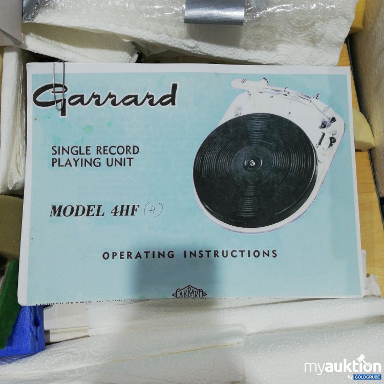 Artikel Nr. 789864: Garrard Model 4HF Single Record Playing Unit